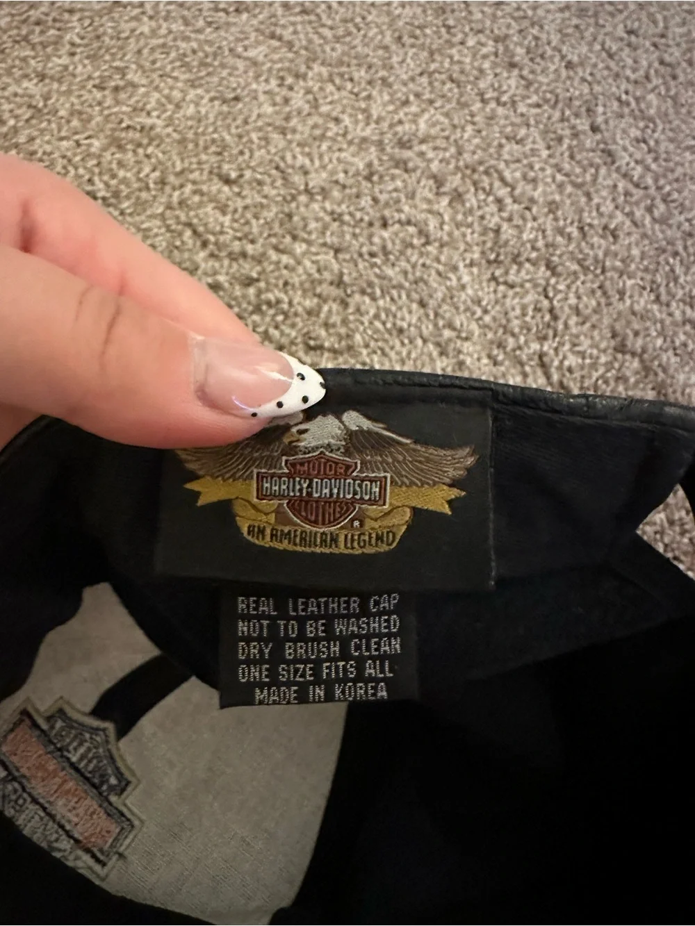 Harley-Davidson Black Hat with Orange Logo Patch